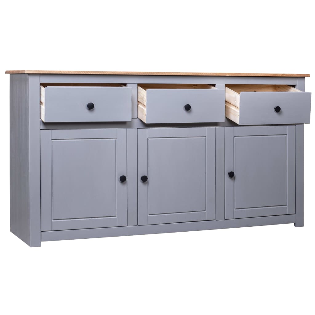 Buffet Gris 135x40x80 cm Pin solide Assortiment Panama - XIOS