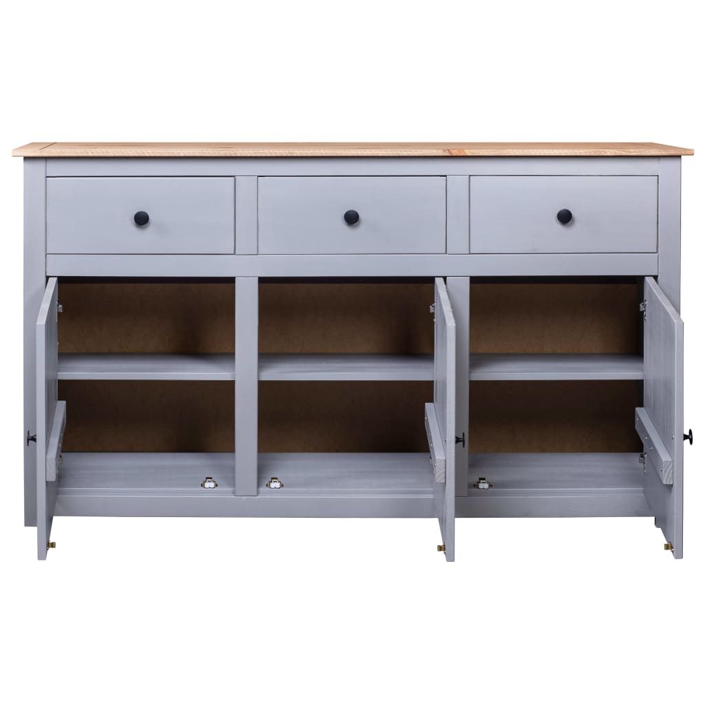 Buffet Gris 135x40x80 cm Pin solide Assortiment Panama - XIOS