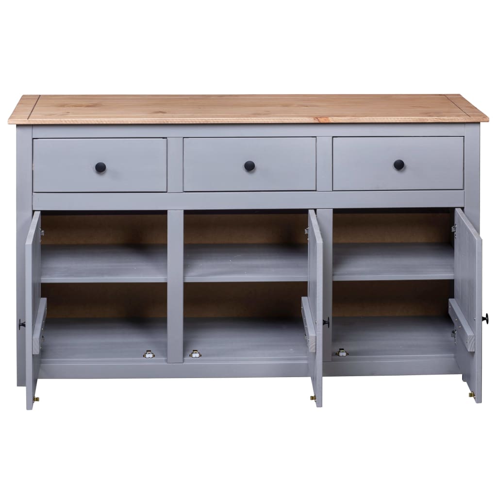 Buffet Gris 135x40x80 cm Pin solide Assortiment Panama - XIOS
