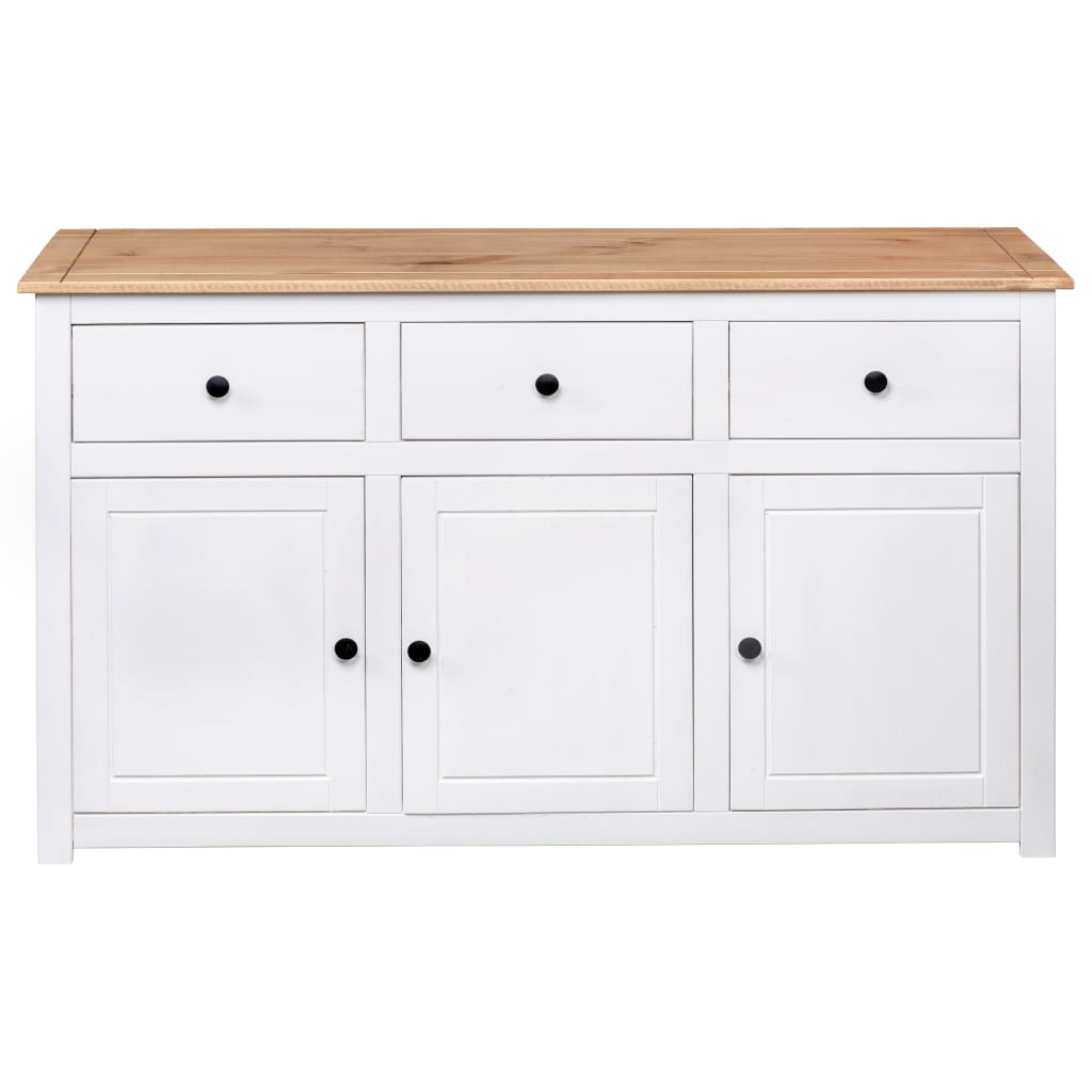 Buffet Blanc 135x40x80 cm Pin solide Gamme Panama - XIOS