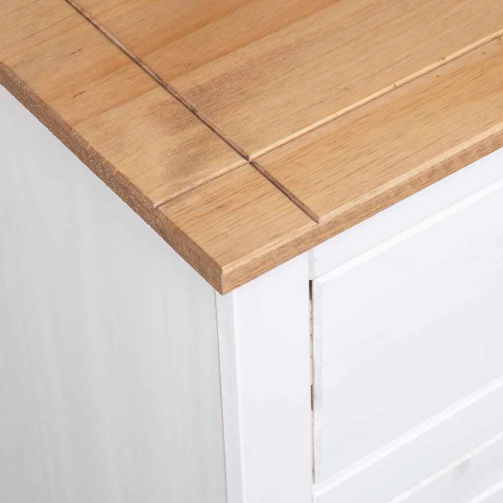 Buffet Blanc 135x40x80 cm Pin solide Gamme Panama - XIOS