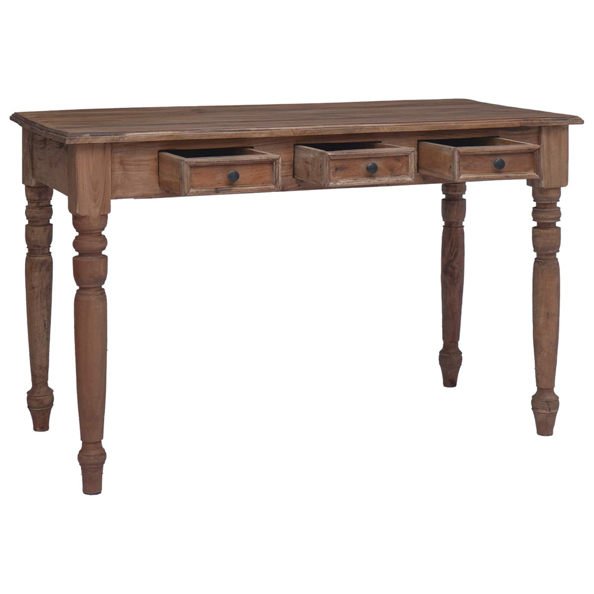 Bureau avec tiroirs 117x57x75 cm bois d'acajou massif
