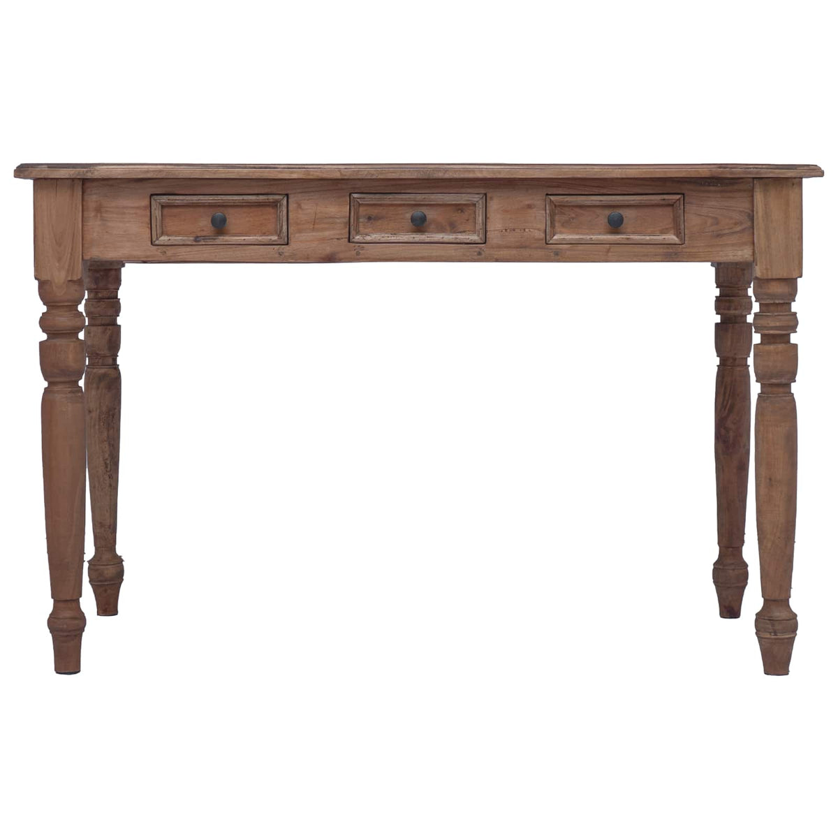 Bureau avec tiroirs 117x57x75 cm bois d'acajou massif