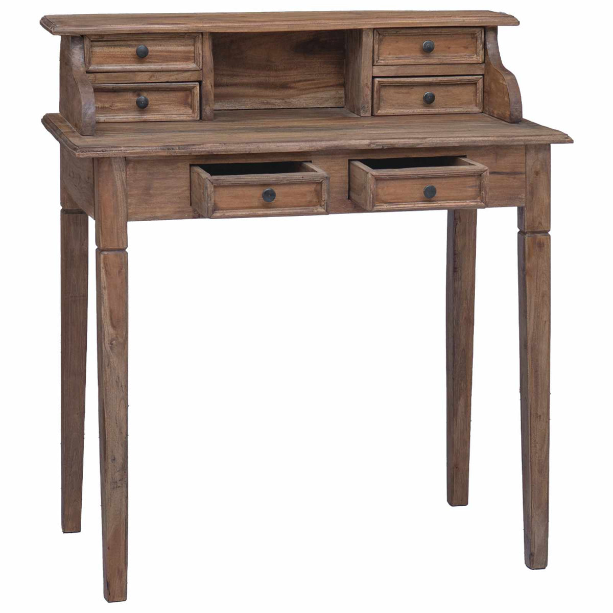 Bureau d'écriture et tiroirs 90x50x101 cm bois massif d'acajou