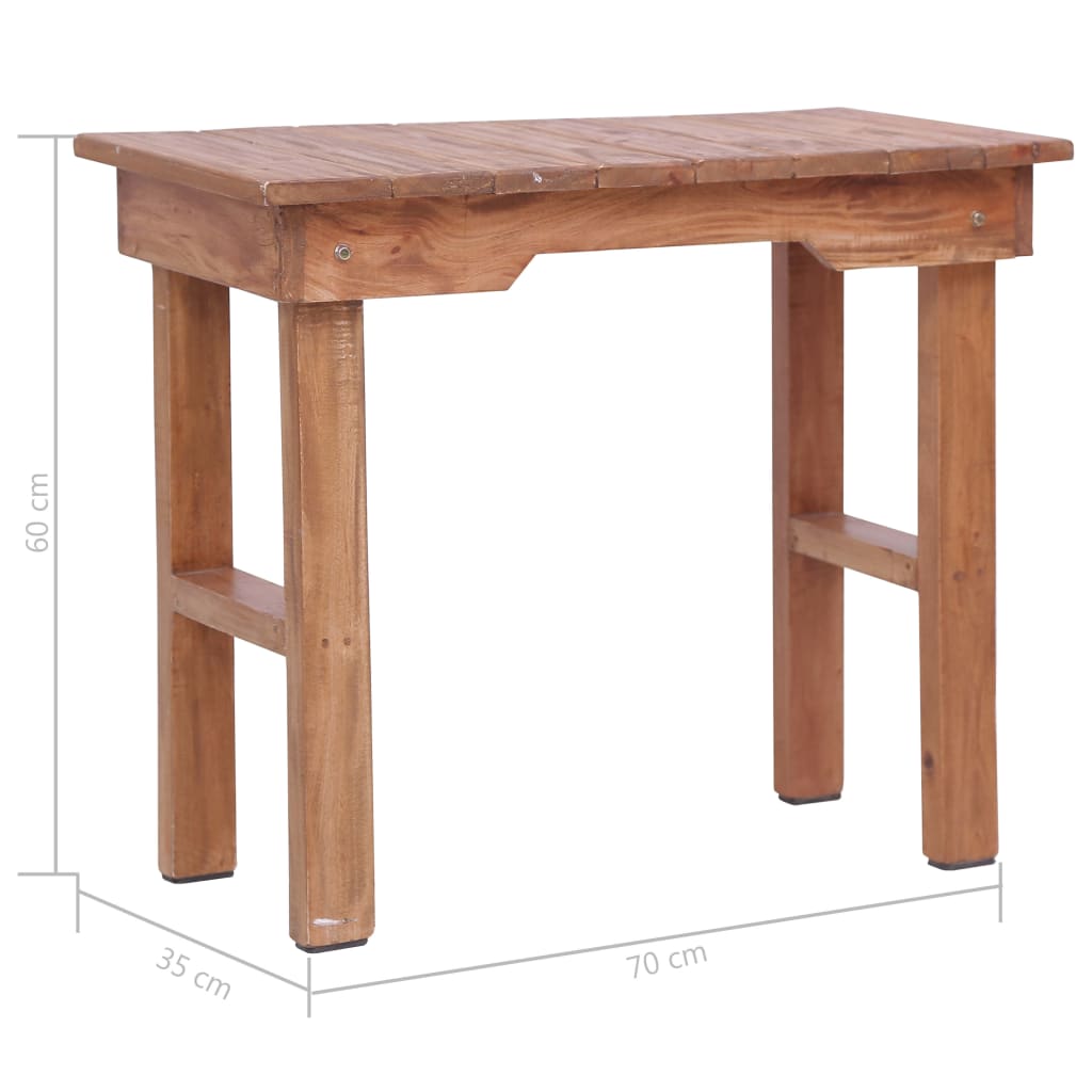 Table d'appoint 70x35x60 cm bois d'acajou massif - XIOS