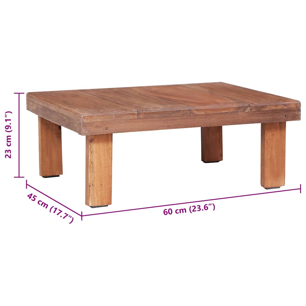 Table basse 60x45x23 cm bois d'acajou massif - XIOS
