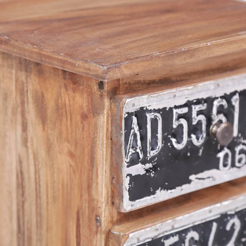 Table de chevet 30x30x51 cm bois d'acajou massif - XIOS