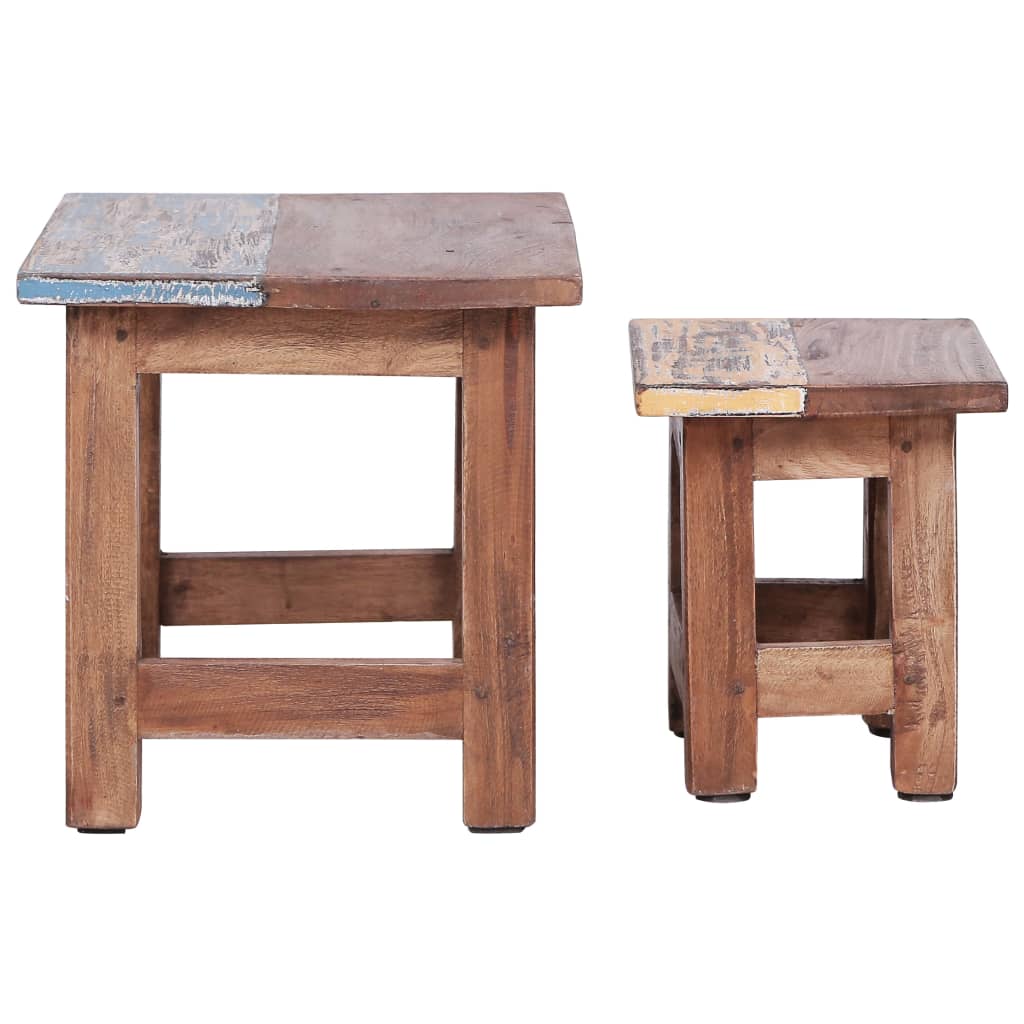 Tables gigognes 2 pcs bois d'acajou massif - XIOS