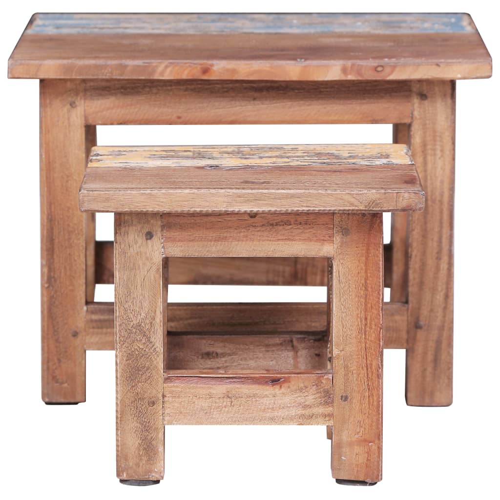 Tables gigognes 2 pcs bois d'acajou massif - XIOS