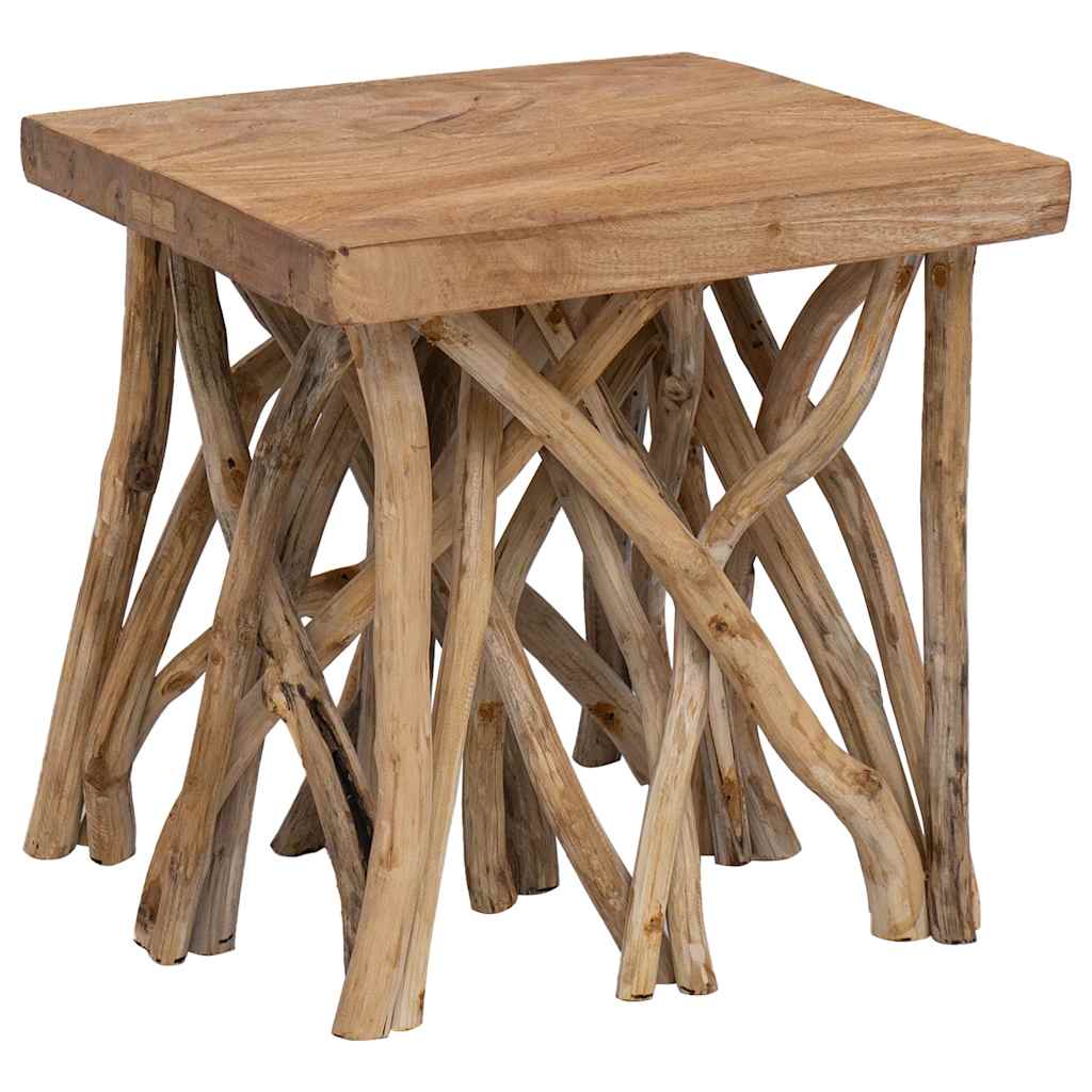 Table basse en rondin 40x40x40 cm bois de récupération mélangé - XIOS