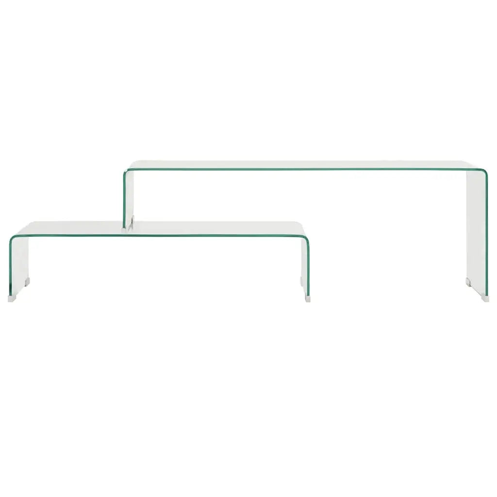 Ensemble de table basse 2 pcs 90x30x20/110x30x40cm Verre trempé - XIOS