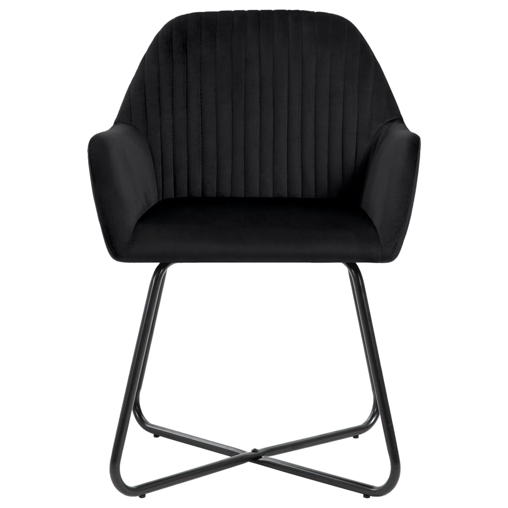 Chaises à manger lot de 4 Noir Velours - XIOS