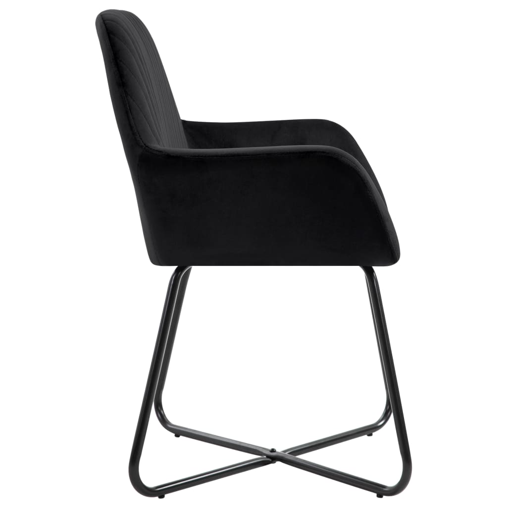 Chaises à manger lot de 4 Noir Velours - XIOS