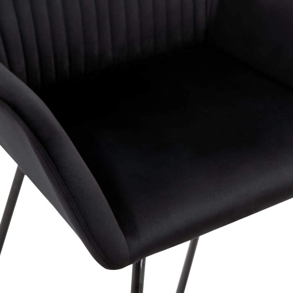 Chaises à manger lot de 4 Noir Velours - XIOS