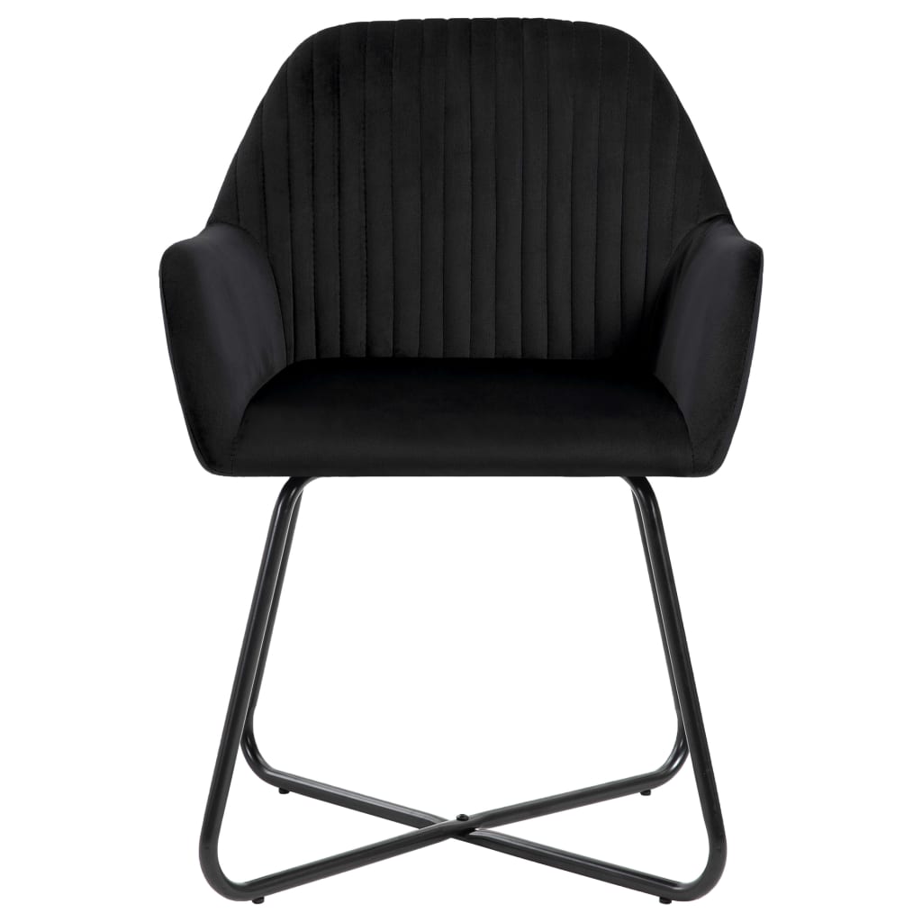 Chaises à manger lot de 6 noir velours - XIOS