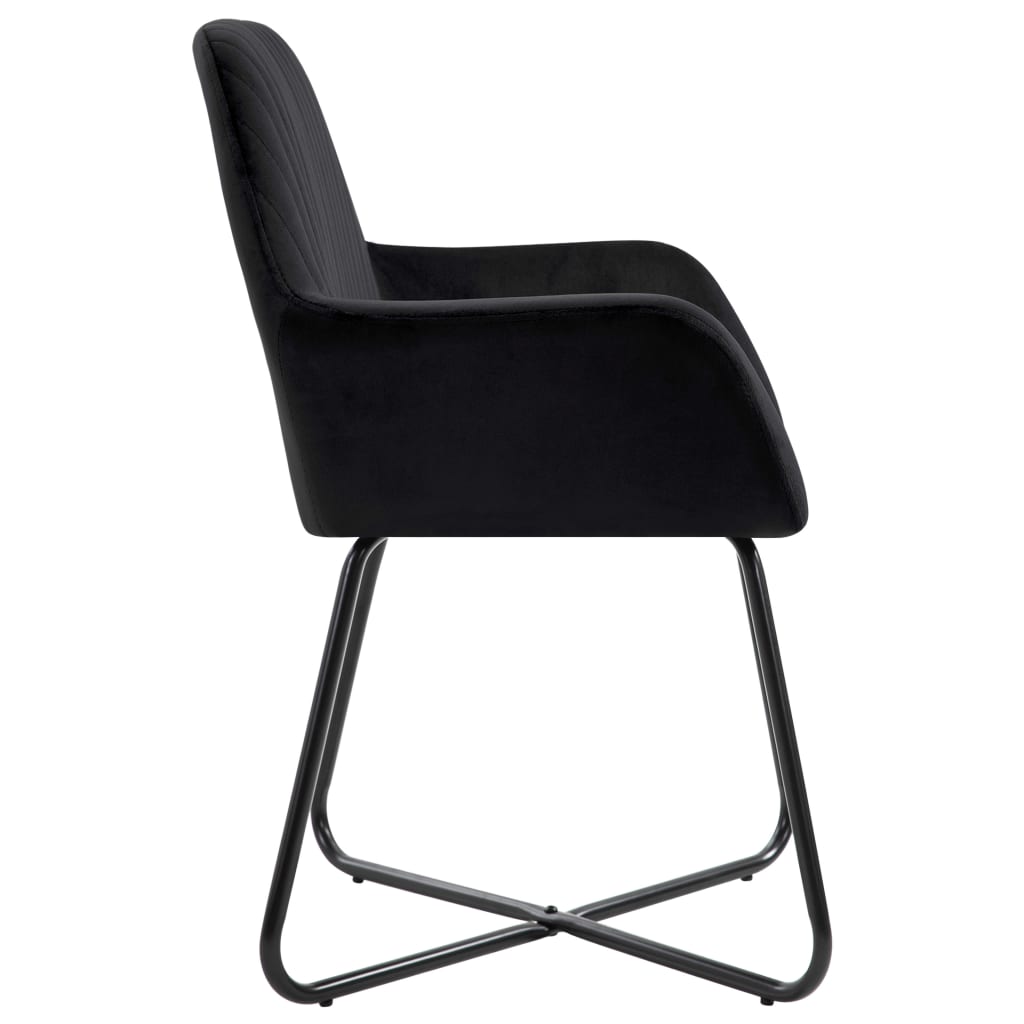 Chaises à manger lot de 6 noir velours - XIOS