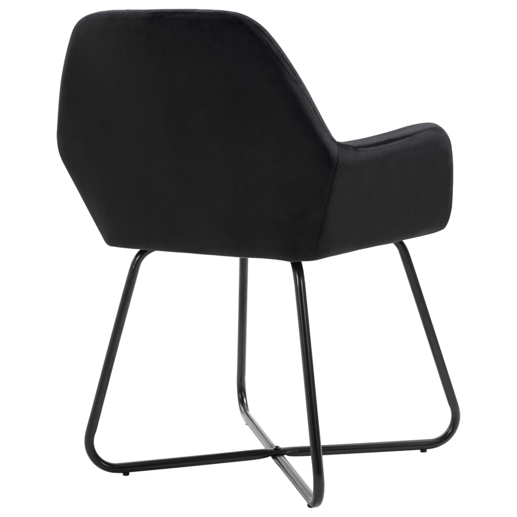 Chaises à manger lot de 6 noir velours - XIOS