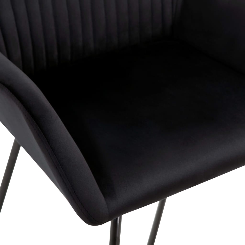 Chaises à manger lot de 6 noir velours - XIOS