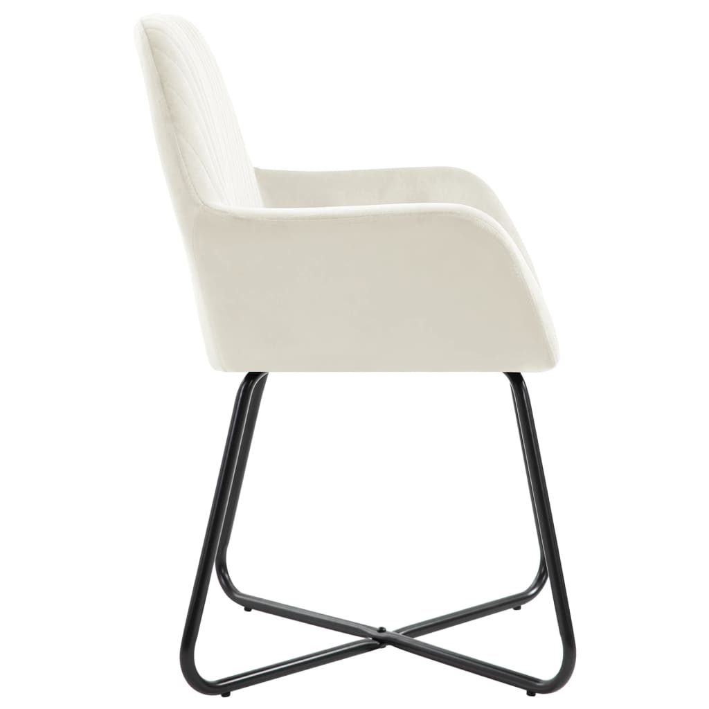 Chaises à manger lot de 6 crème velours - XIOS