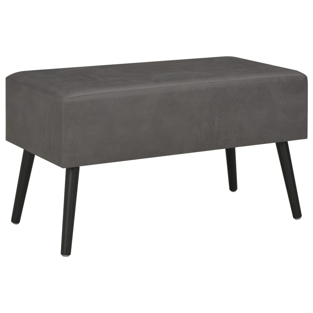 Banc avec tiroirs 80 cm Gris Similicuir - XIOS