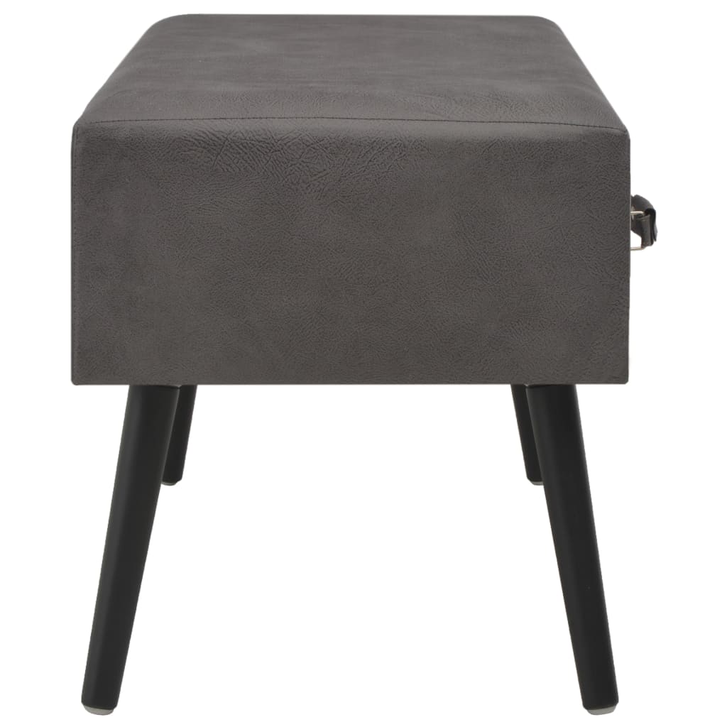 Banc avec tiroirs 80 cm Gris Similicuir - XIOS