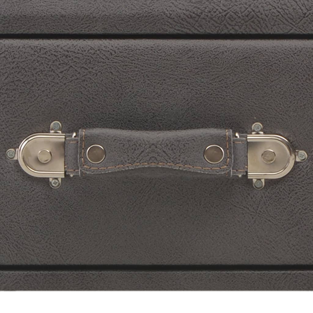 Banc avec tiroirs 80 cm Gris Similicuir - XIOS