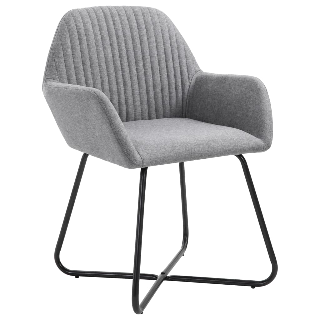 Chaises à manger lot de 4 gris clair tissu - XIOS
