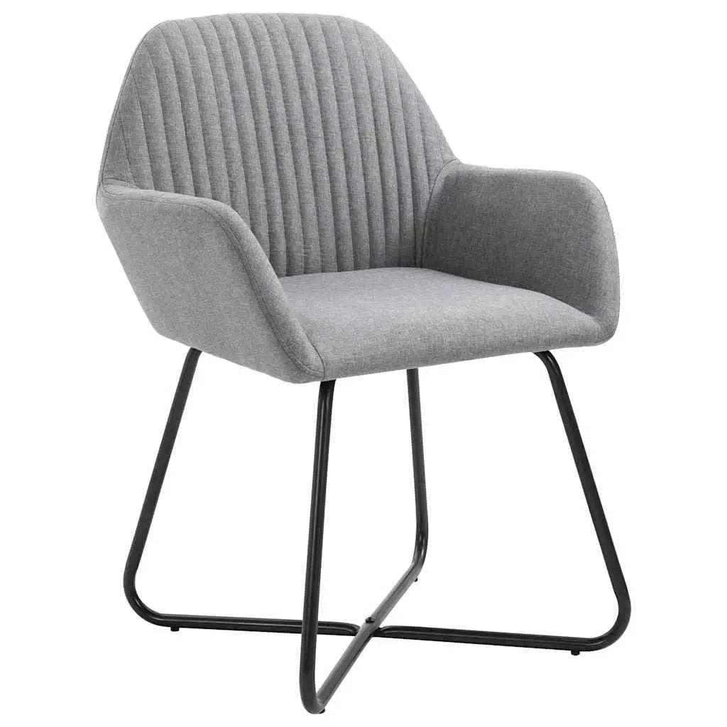 Chaises à manger lot de 4 gris clair tissu - XIOS
