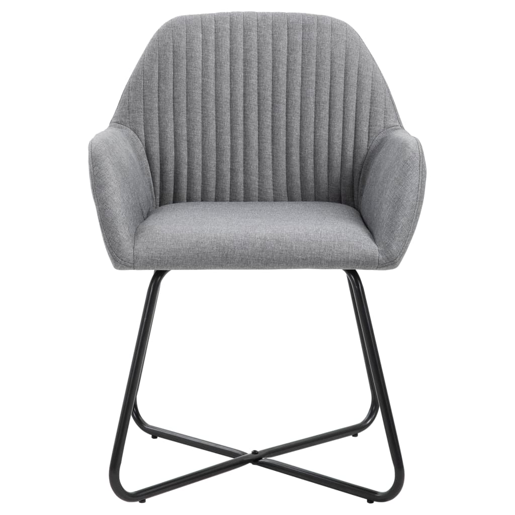 Chaises à manger lot de 6 gris clair tissu - XIOS