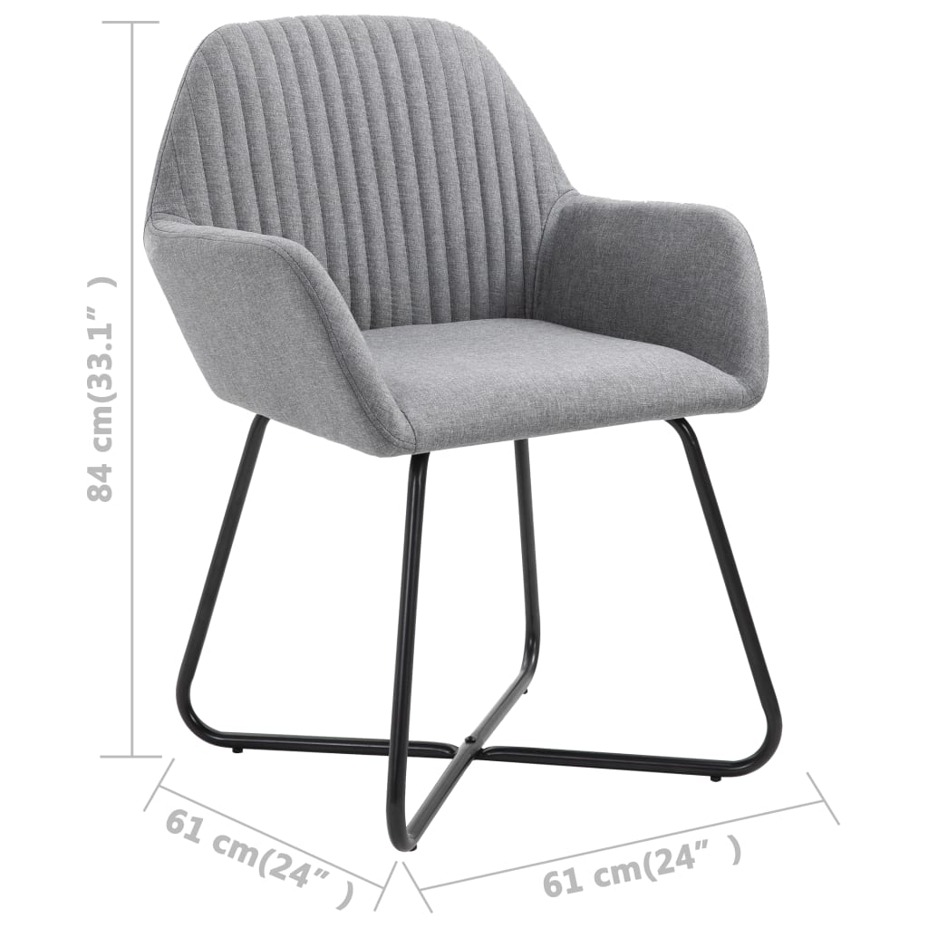 Chaises à manger lot de 6 gris clair tissu - XIOS