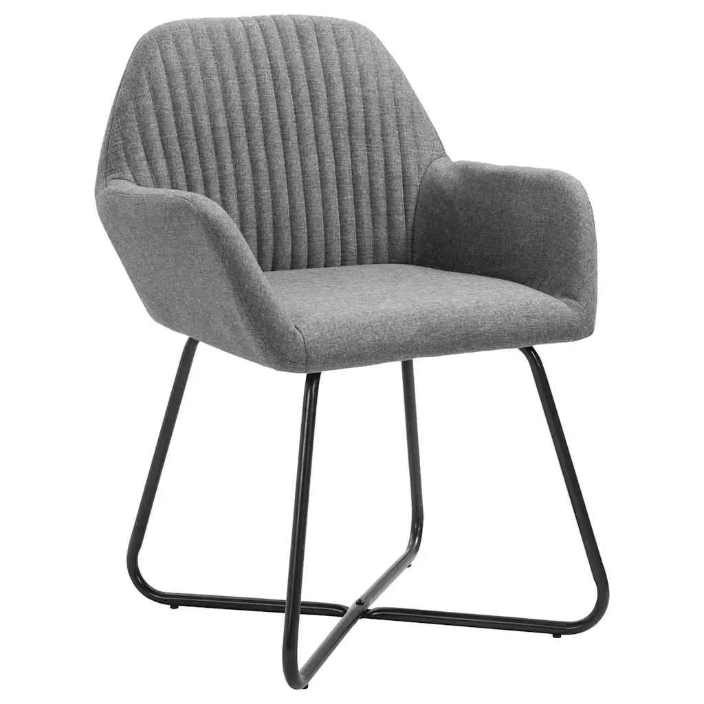 Chaises à manger lot de 4 gris foncé tissu - XIOS