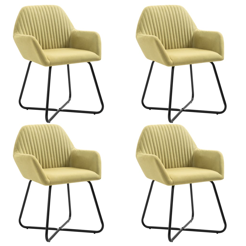 Chaises à manger lot de 4 vert tissu