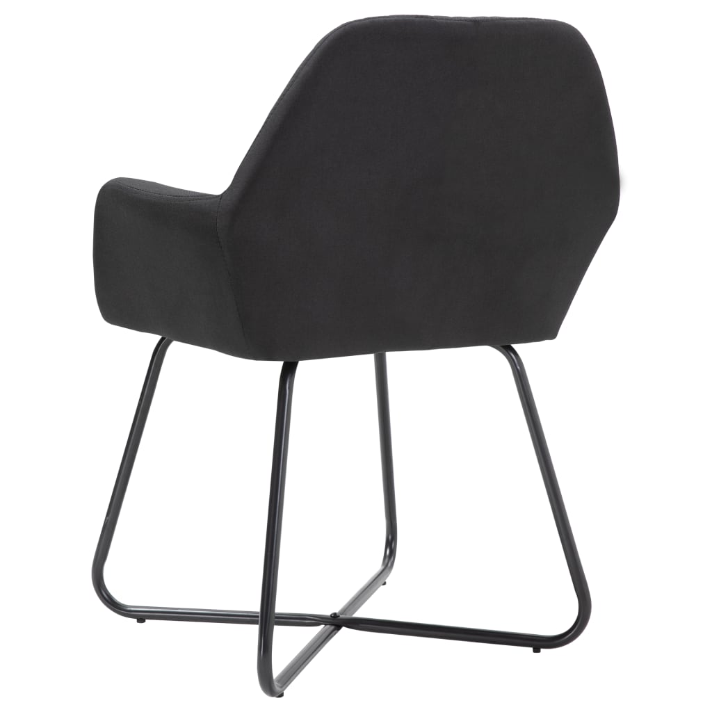 Chaises à manger lot de 4 noir tissu - XIOS