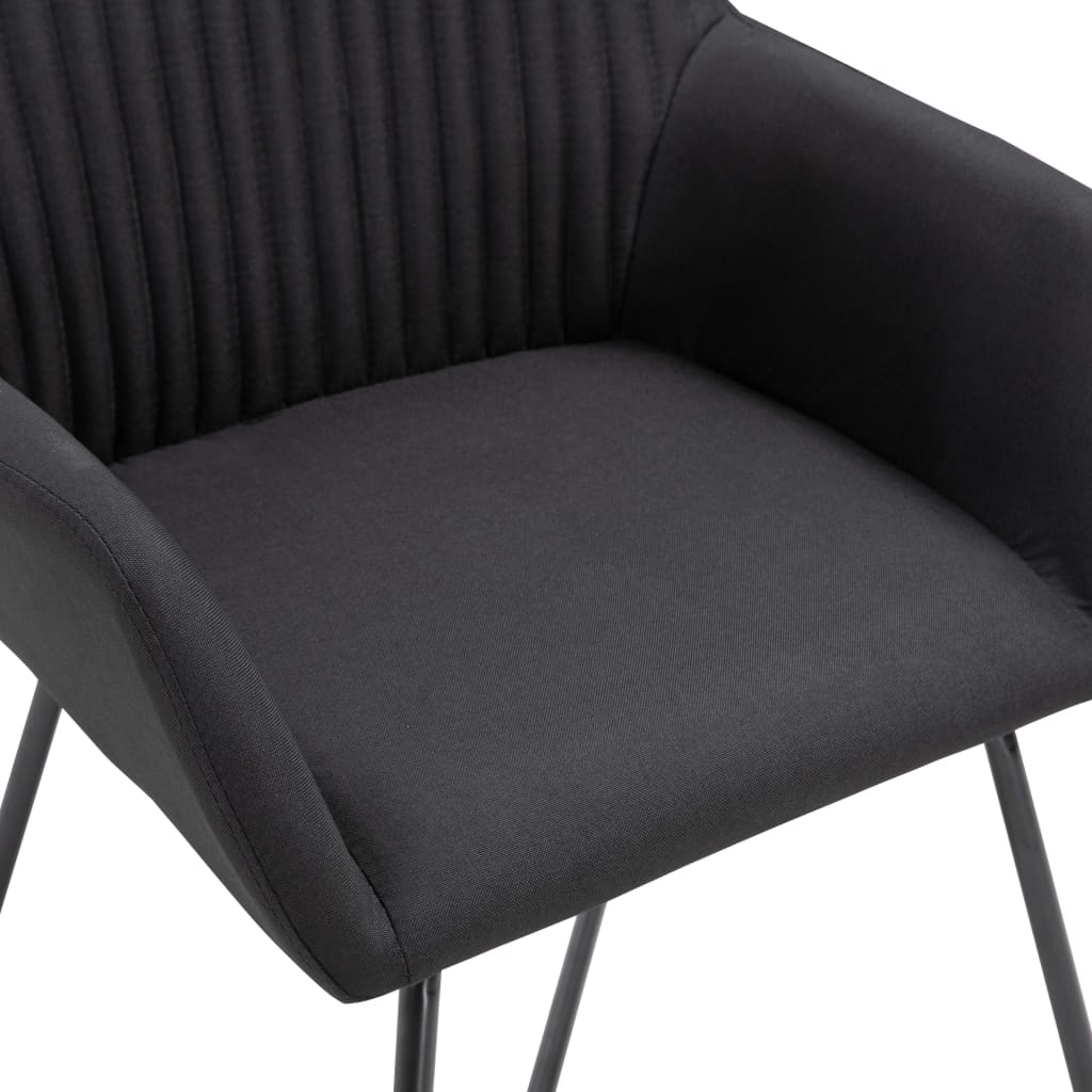 Chaises à manger lot de 4 noir tissu - XIOS
