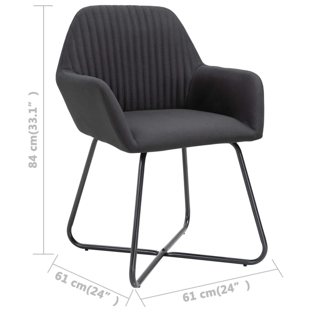 Chaises à manger lot de 6 noir tissu - XIOS