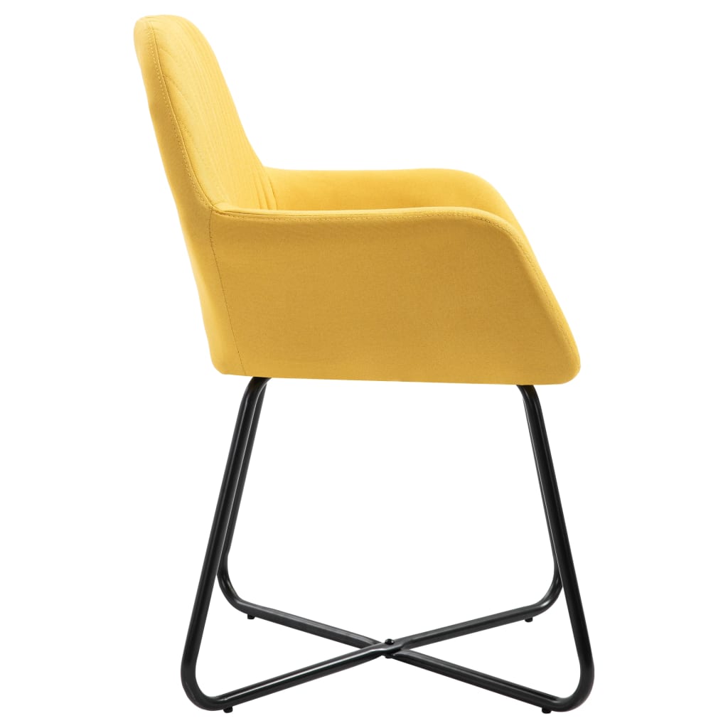 Chaises à manger lot de 4 jaune tissu - XIOS