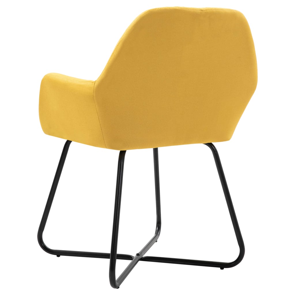 Chaises à manger lot de 4 jaune tissu - XIOS