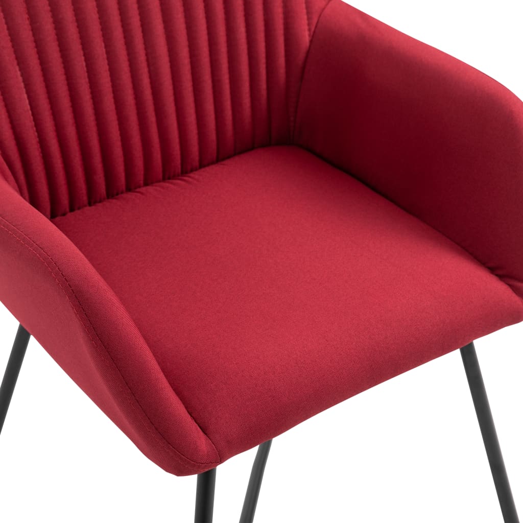 Chaises à manger lot de 6 rouge bordeaux tissu - XIOS