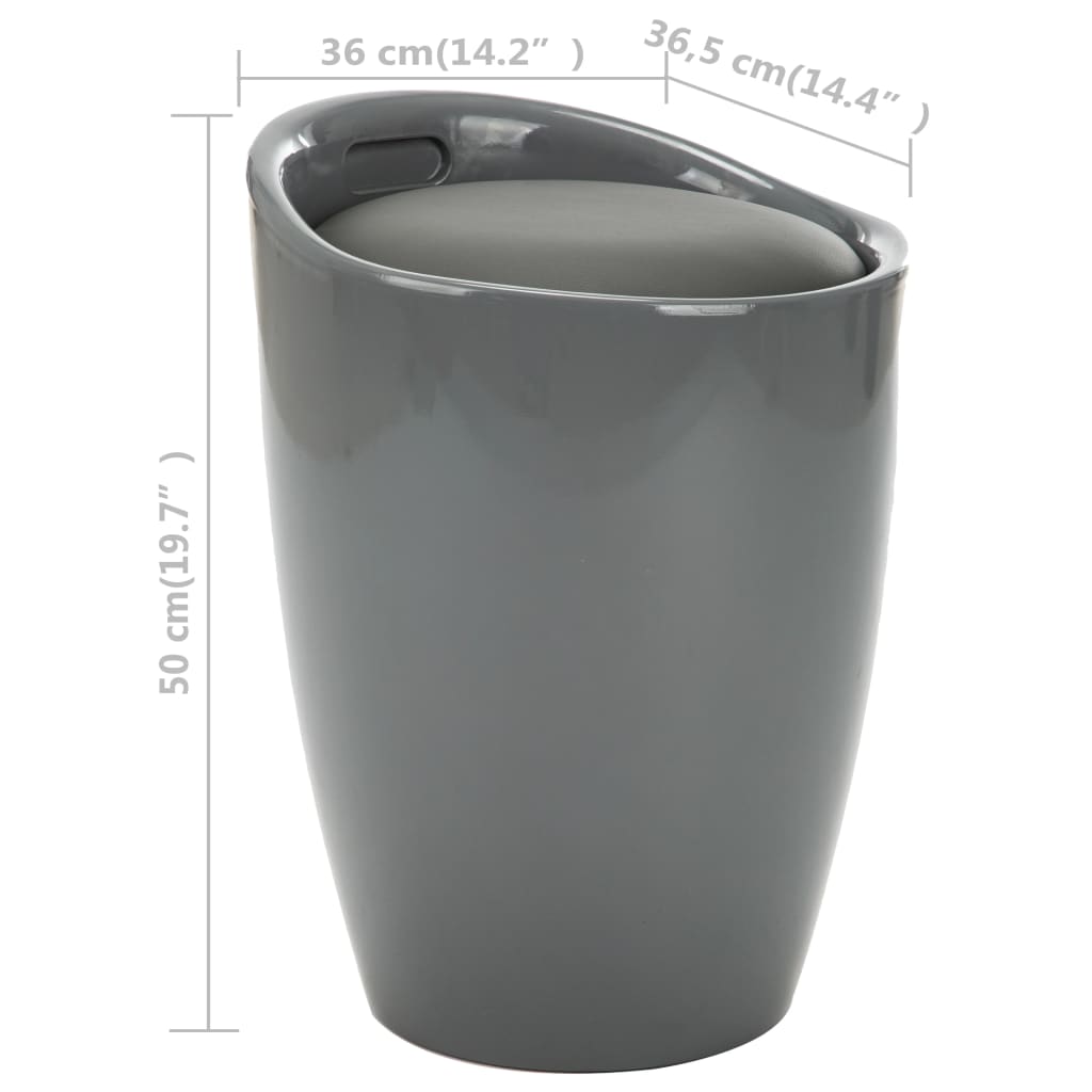 Tabouret de rangement Gris Similicuir - XIOS