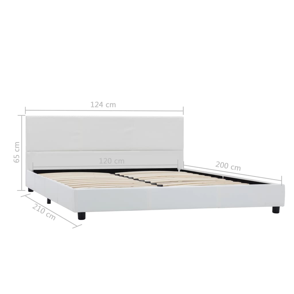 Cadre de lit sans matelas blanc similicuir 120x200 cm - XIOS