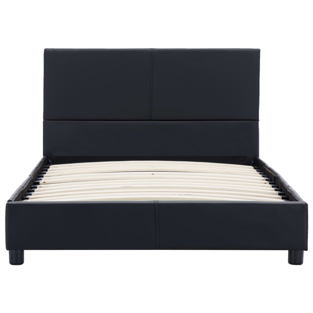 Cadre de lit sans matelas noir similicuir 90x200 cm - XIOS