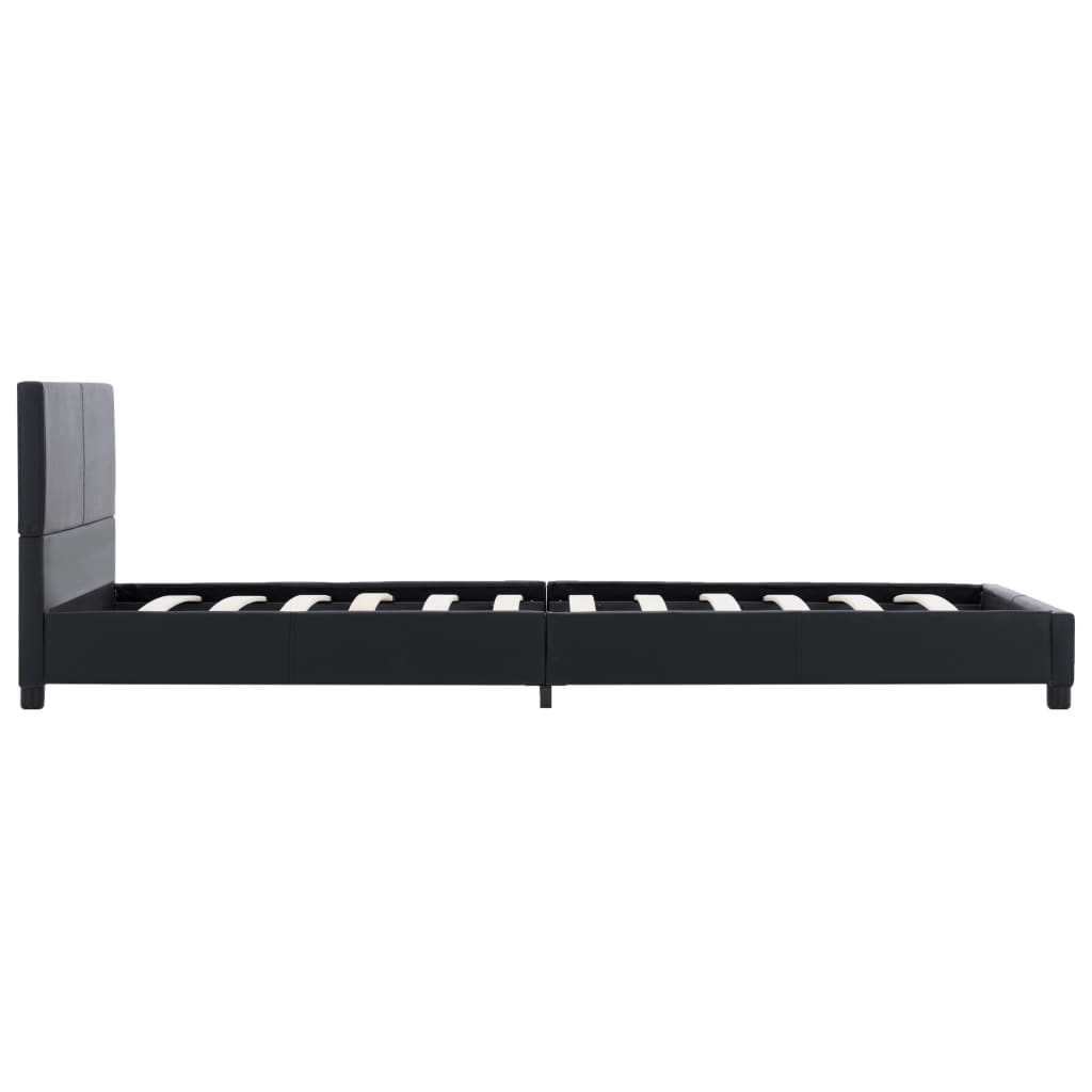Cadre de lit sans matelas noir similicuir 90x200 cm - XIOS