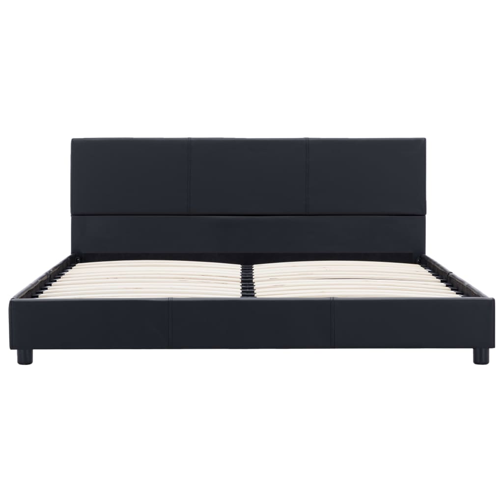 Cadre de lit sans matelas noir similicuir 140x200 cm - XIOS