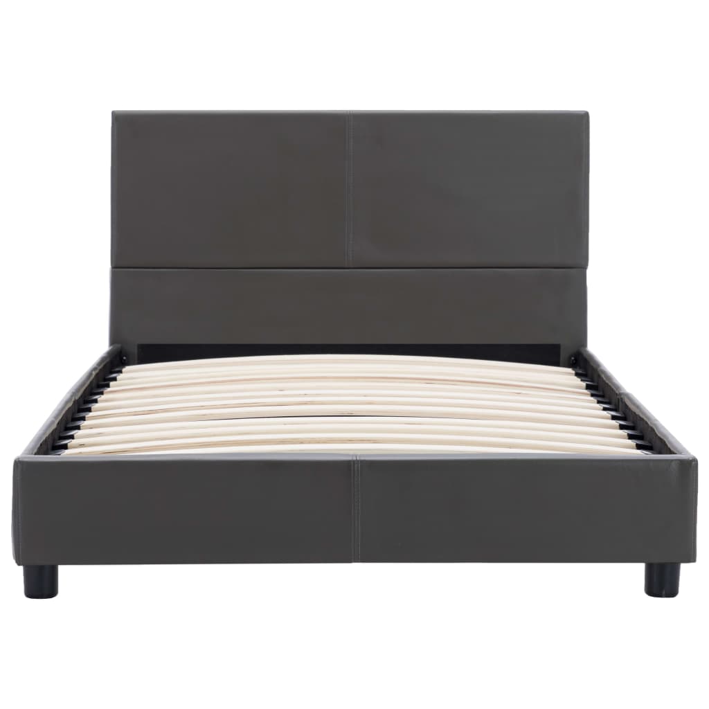 Cadre de lit sans matelas gris similicuir 90x200 cm - XIOS