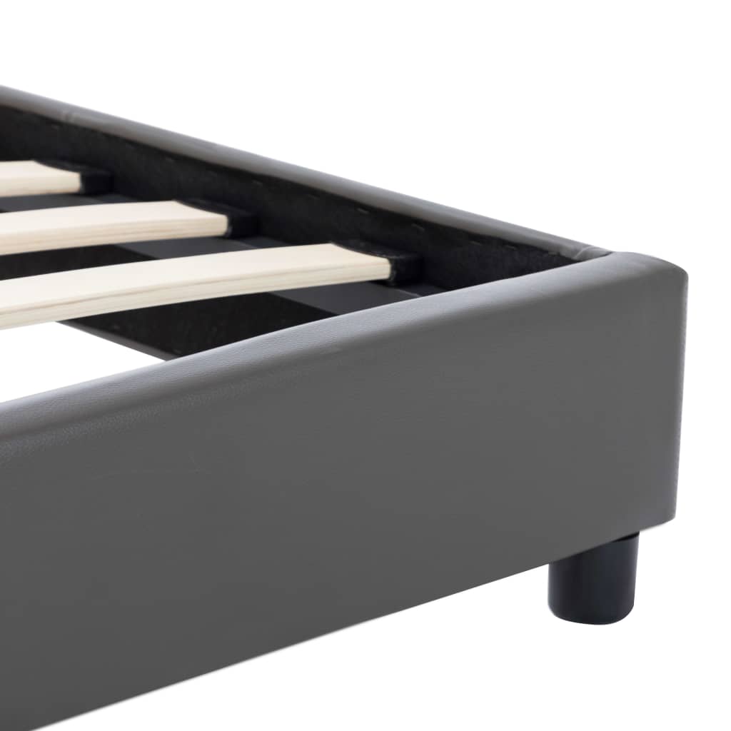 Cadre de lit sans matelas gris similicuir 90x200 cm - XIOS