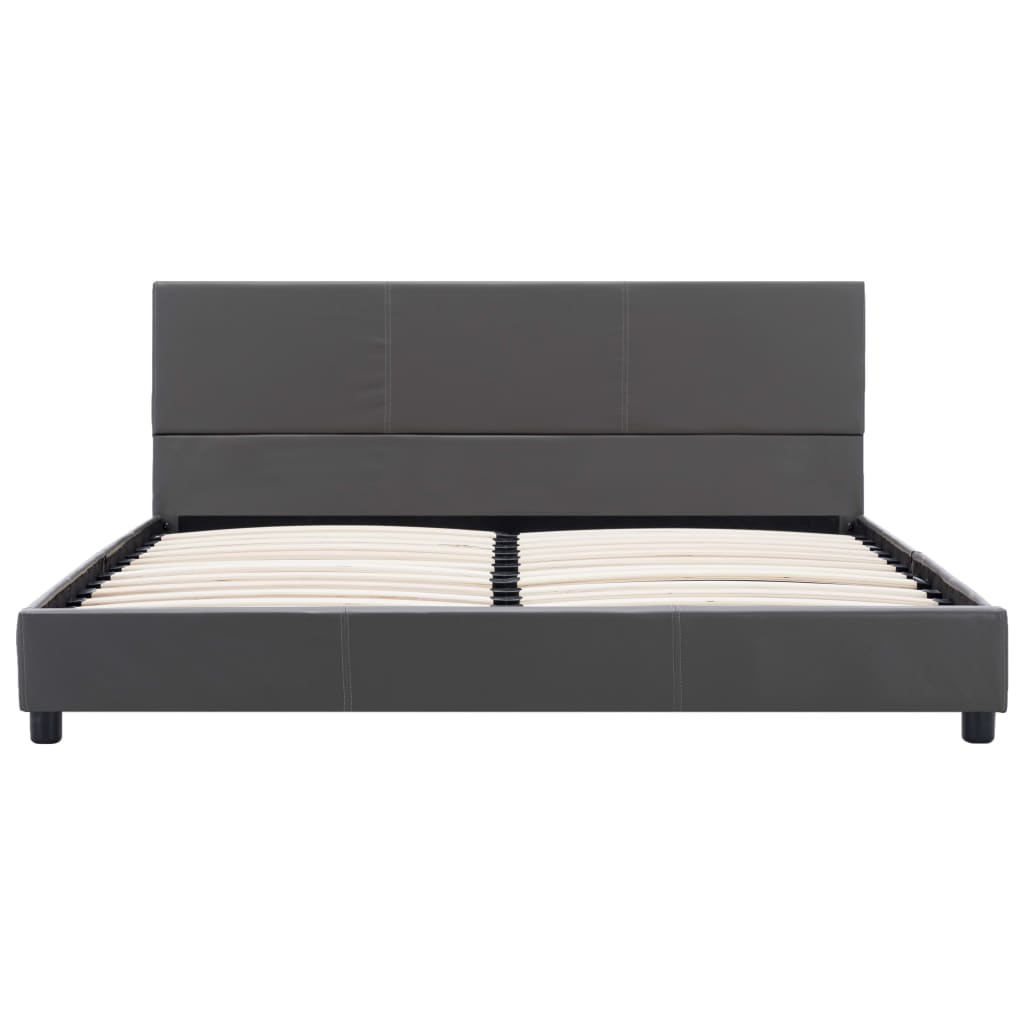 Cadre de lit sans matelas gris similicuir 120x200 cm - XIOS