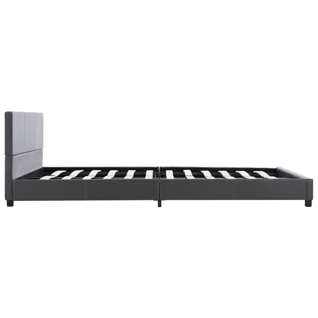 Cadre de lit sans matelas gris similicuir 120x200 cm - XIOS