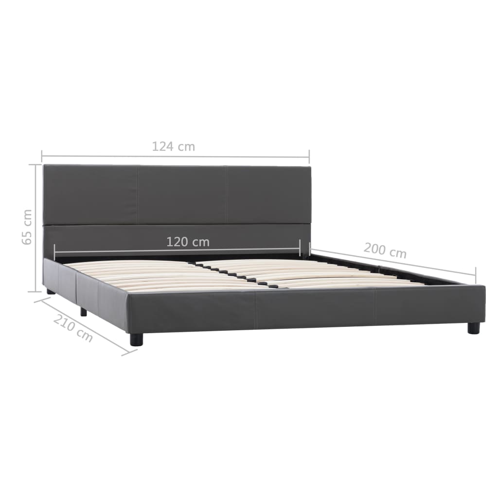 Cadre de lit sans matelas gris similicuir 120x200 cm - XIOS