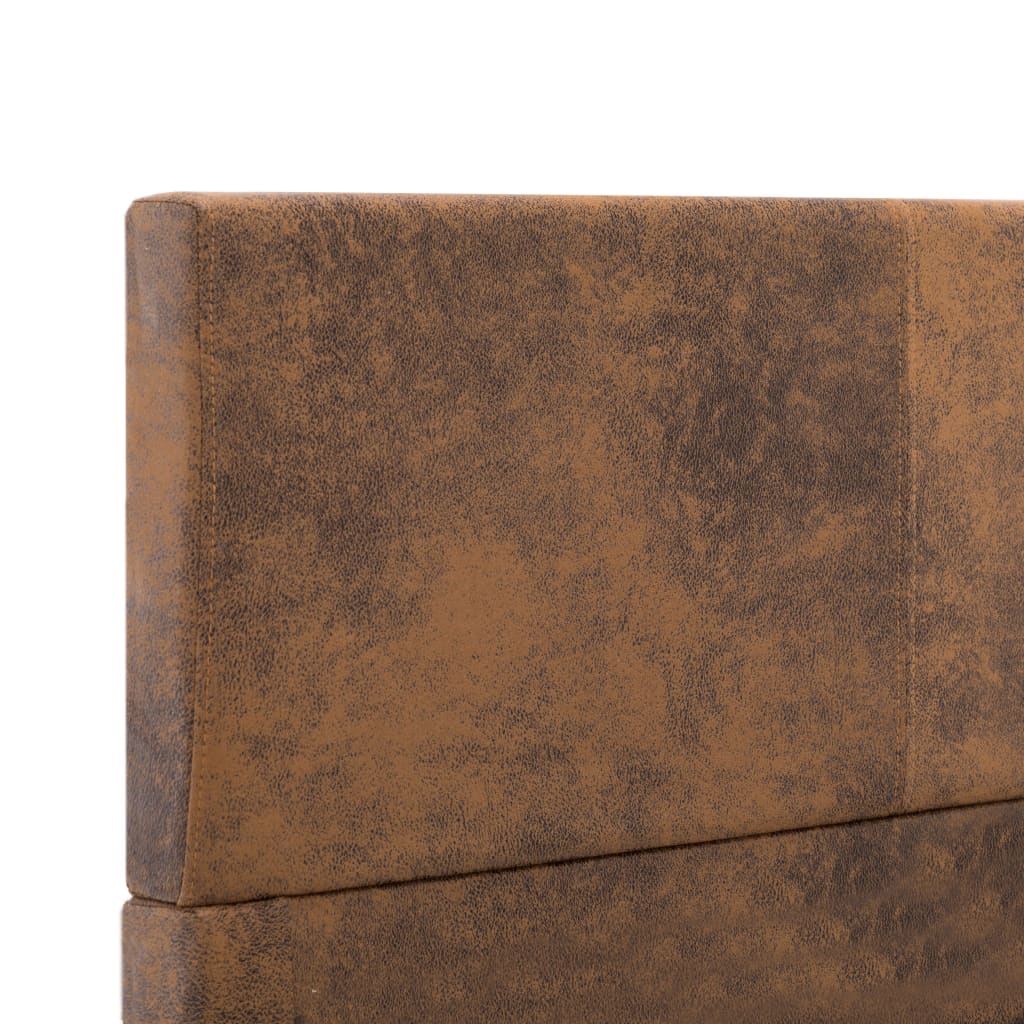 Cadre de lit sans matelas marron similicuir daim 100x200 cm - XIOS