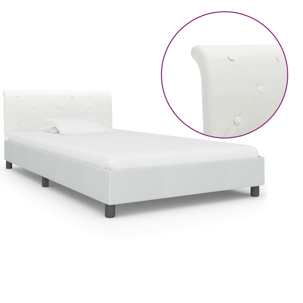 Cadre de lit sans matelas blanc similicuir 90x200 cm - XIOS